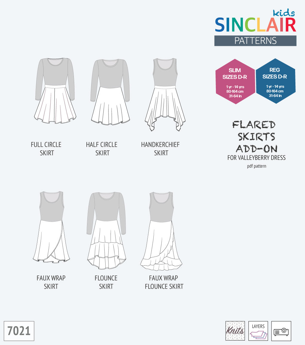 ADD-ON Flared skirts add-on pack for Valleyberry dress for children pdf sewing pattern – Sinclair Patterns add-on-flared-skirts-add-on-pack-for-valleyberry-dress-for-children-pdf-sewing-pattern-sinclair-patterns