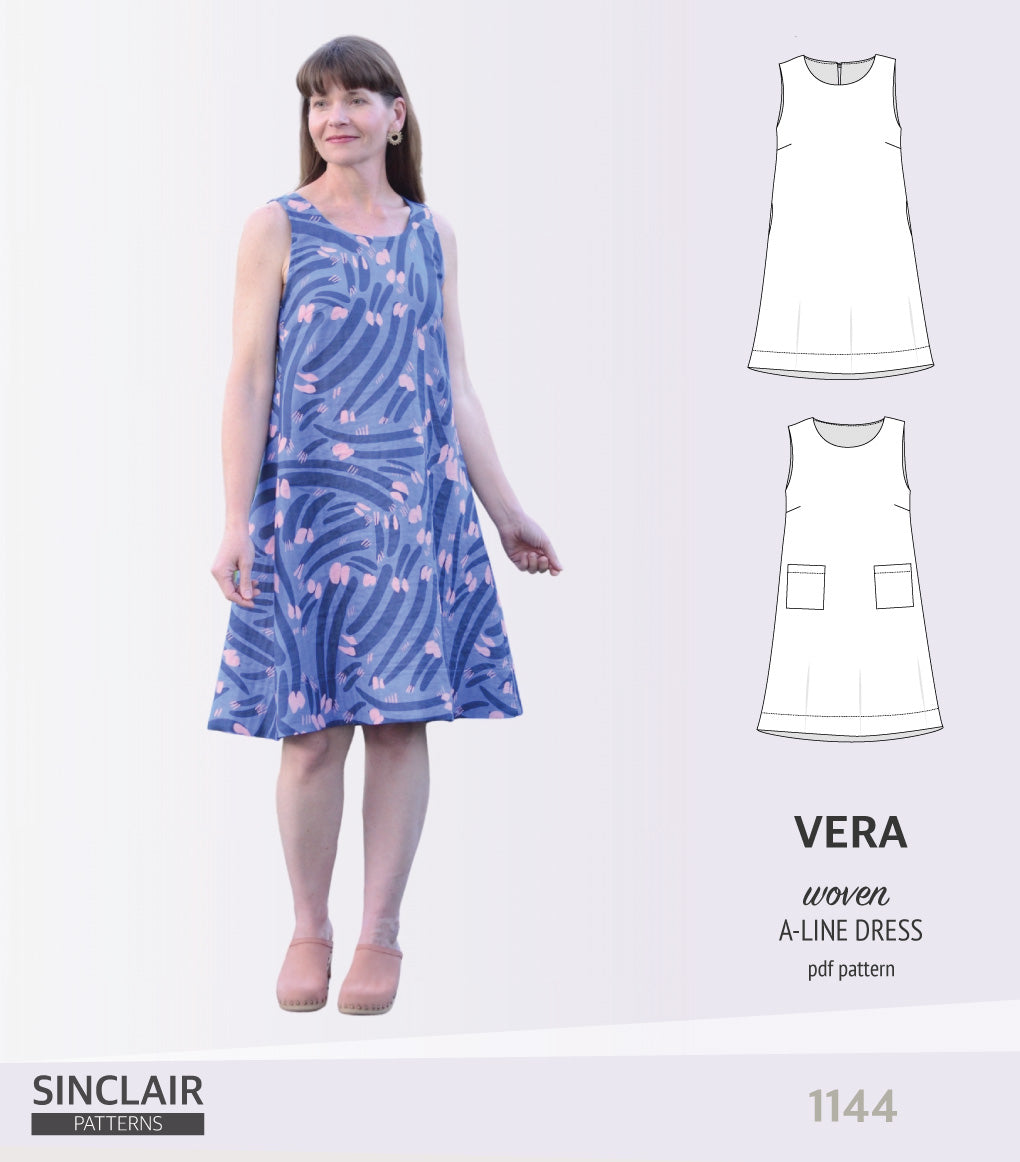 Vera A-line woven dress with pockets (PDF) Sinclair Patterns Vera A-line woven dress with pockets (PDF) Sinclair Patterns