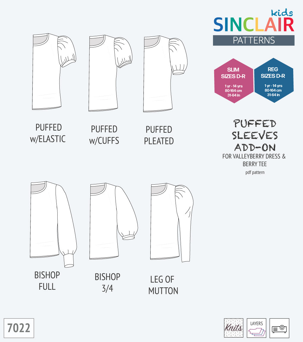 ADD-ON Puffed Sleeves add-on pack for Valleyberry dress and Berry tee – Sinclair Patterns add-on-puffed-sleeves-add-on-pack-for-valleyberry-dress-and-berry-tee-sinclair-patterns
