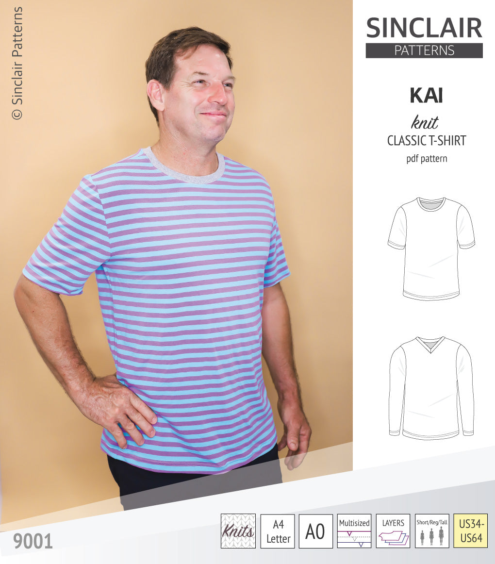 Kai semi fitted crew neck t-shirt for men (PDF) – Sinclair Patterns kai-semi-fitted-crew-neck-t-shirt-for-men-pdf-sinclair-patterns