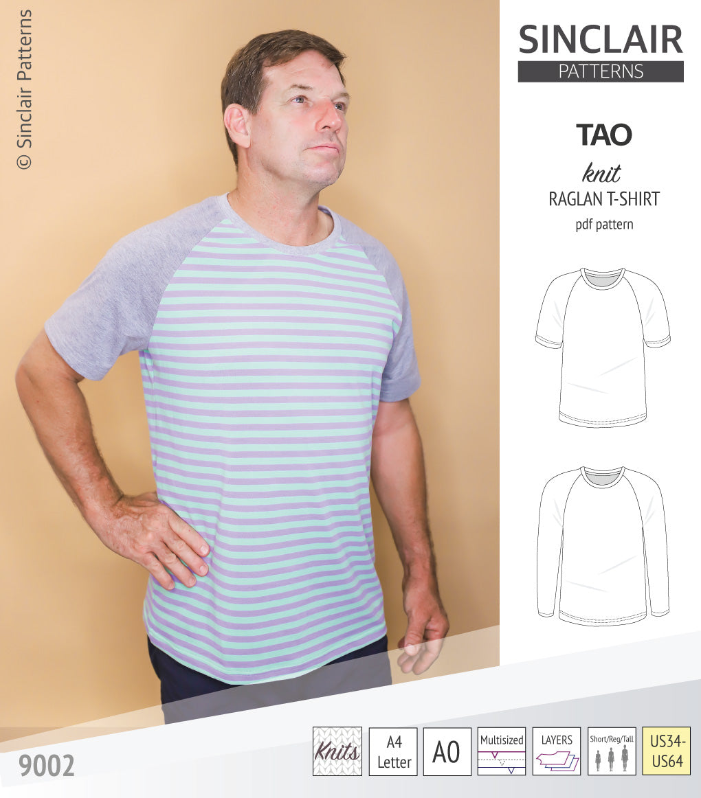 Tao semi fitted classic raglan t-shirt for men (PDF) – Sinclair Patterns tao-semi-fitted-classic-raglan-t-shirt-for-men-pdf-sinclair-patterns