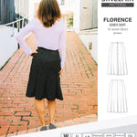 Pdf sewing pattern S1018 Florence 8 gored skirt with buttons or zipper for woven fabrics by Sinclair Patterns