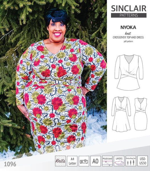 Sinclair Patterns Nyoka Crossover Knit Dress and Top 1096 pattern review by  melmom