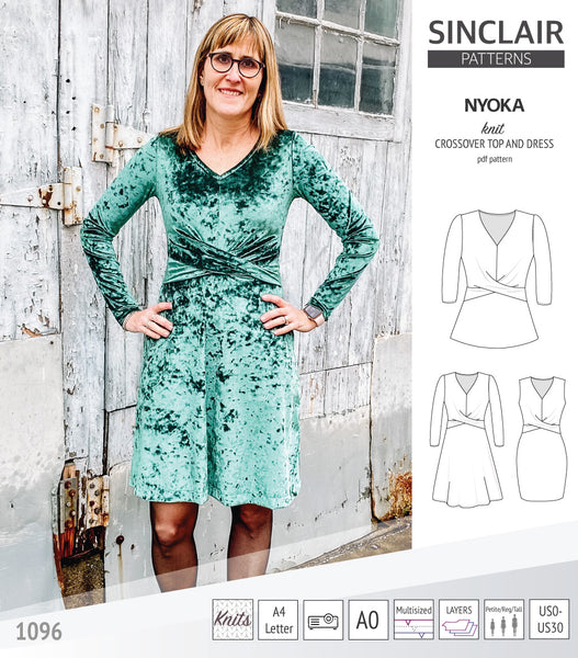 Valley knit skater dress with lantern sleeves and other options (PDF) -  Sinclair Patterns