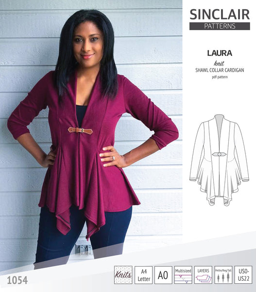 Laura relaxed fit shawl collar cardigan (PDF) - Sinclair Patterns