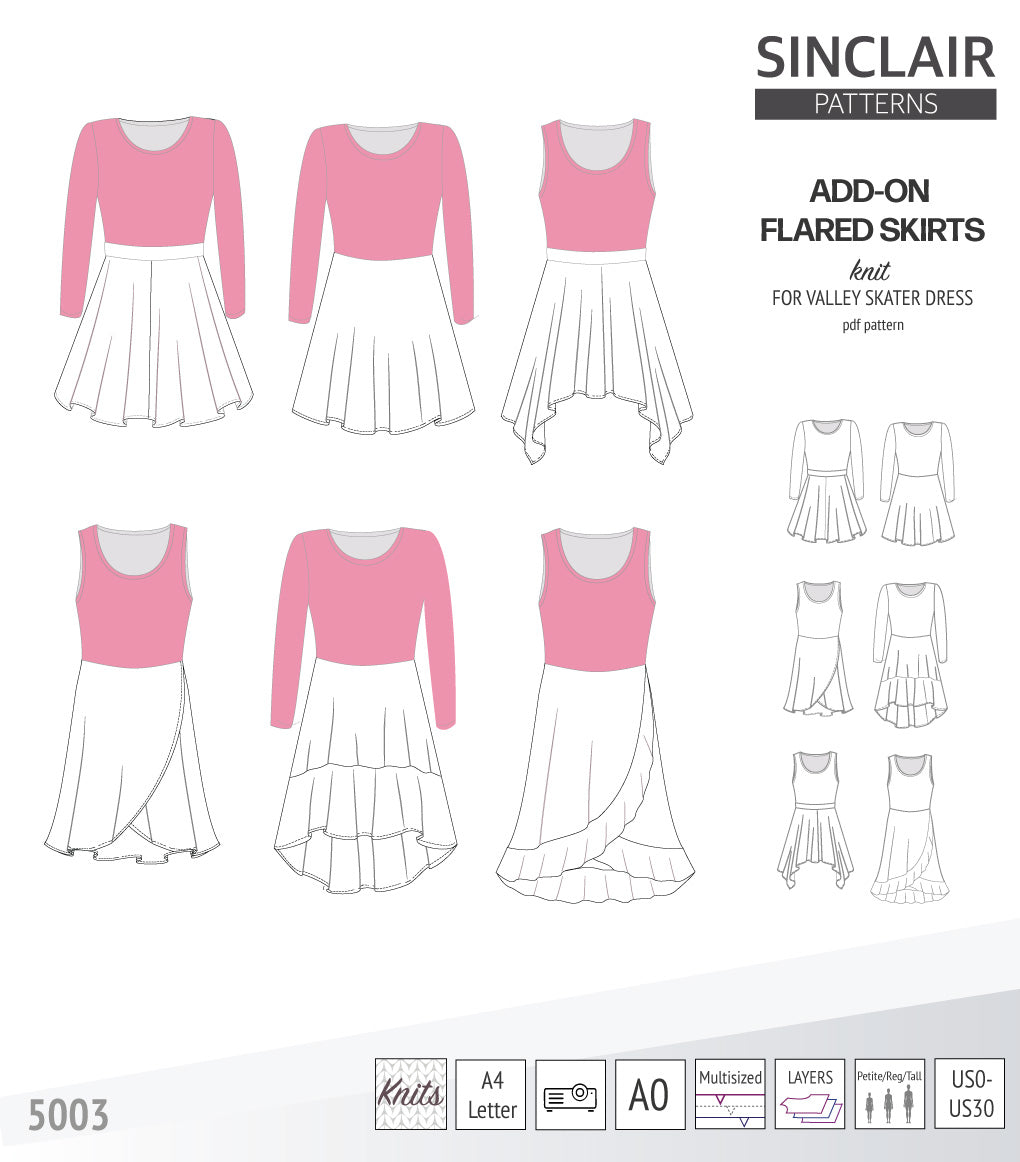 ADD-ON Flared skirts for Valley skater dress (PDF) – Sinclair Patterns add-on-flared-skirts-for-valley-skater-dress-pdf-sinclair-patterns