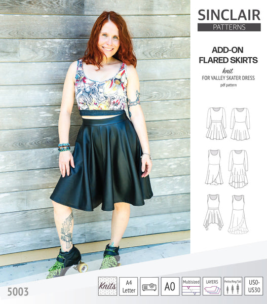 Valley knit skater dress with lantern sleeves and other options (PDF) - Sinclair  Patterns