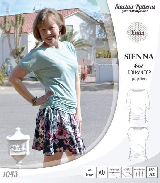 Sienna drawstring knit dolman top (PDF)