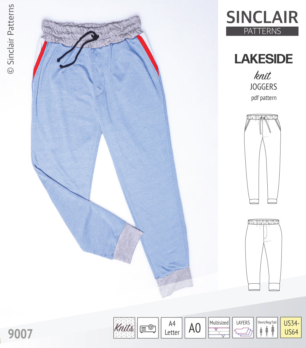 Lakeside knit joggers for men PDF Sinclair Patterns
