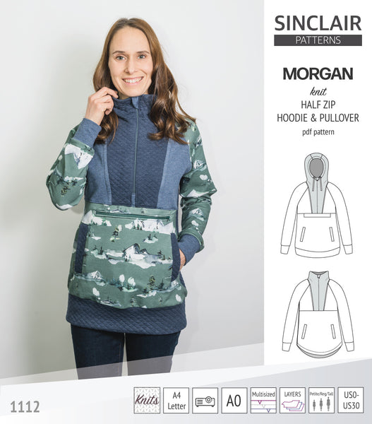 Morgan half zip pullover and hoodie (PDF)