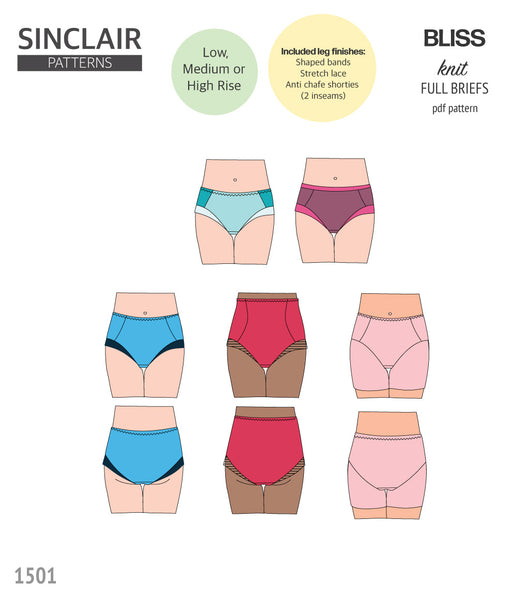 Bliss full briefs with bands, lace or anti chafe shorties (PDF)