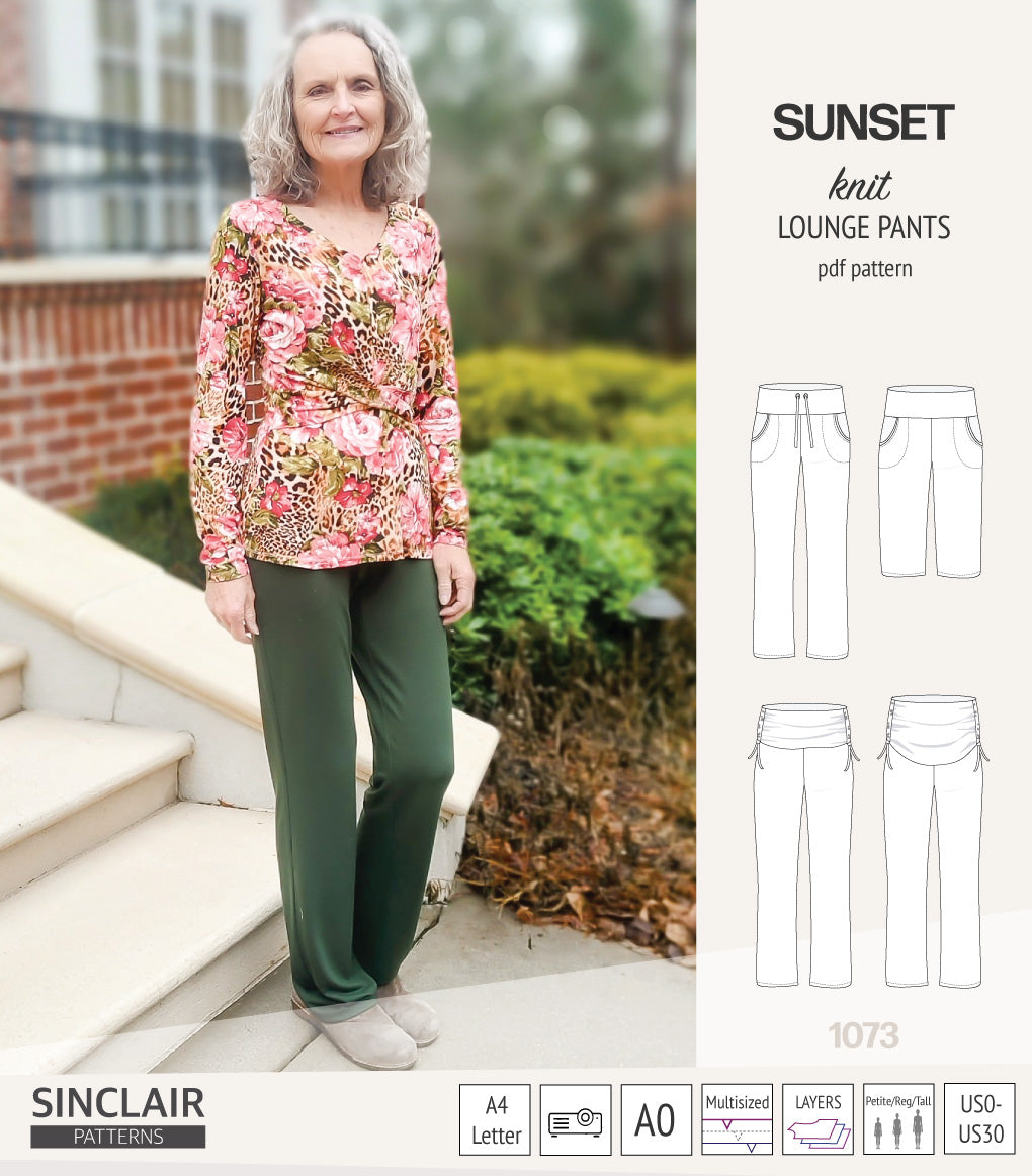 Sunset knit lounge pants (PDF) (2025 Updated) – Sinclair Patterns