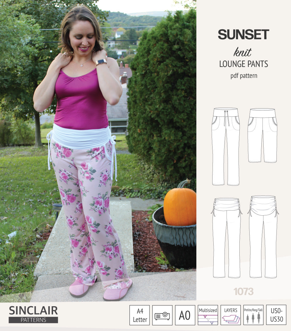 Sunset knit lounge pants (PDF) (2025 Updated) – Sinclair Patterns