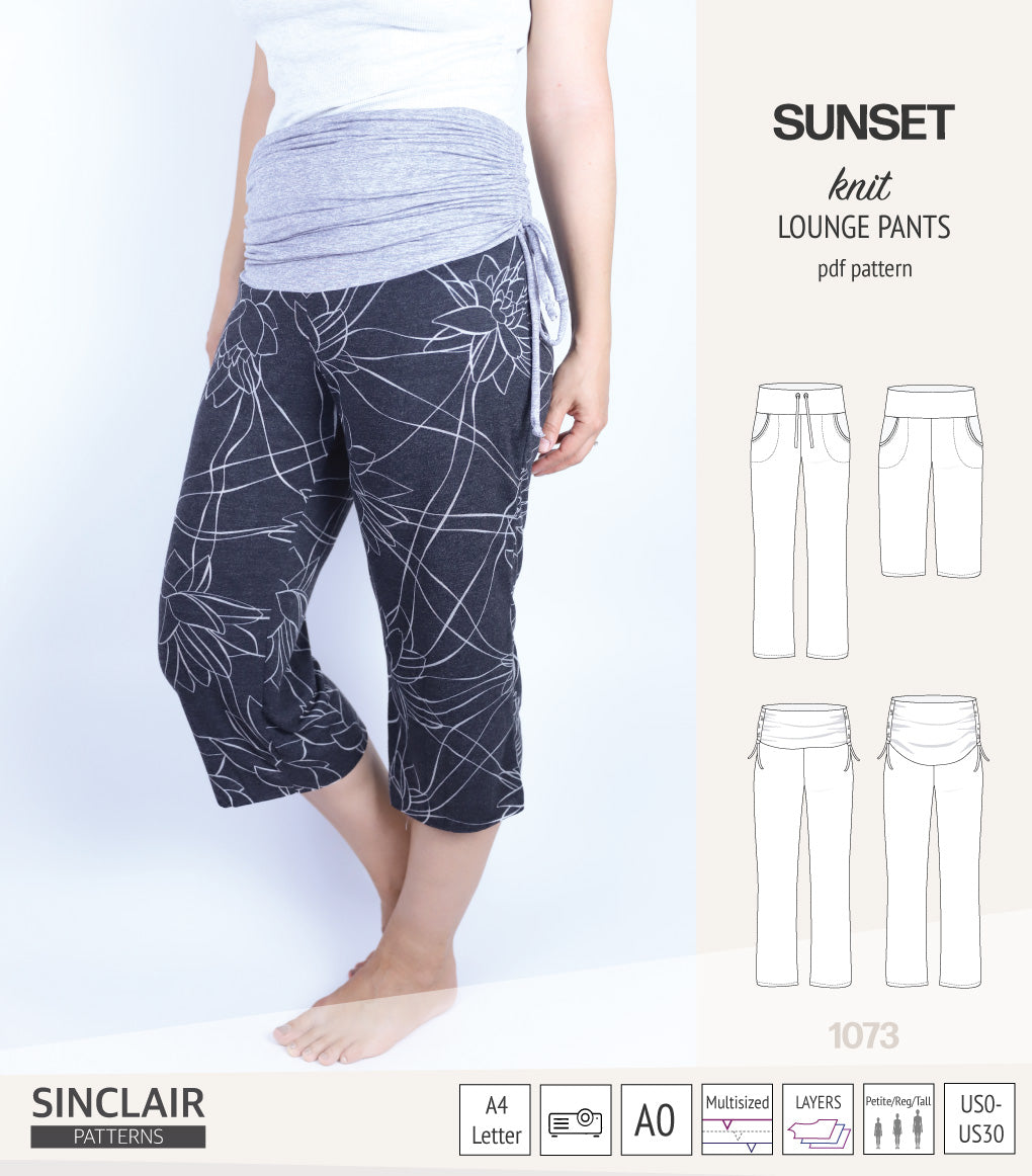 Sunset knit lounge pants (PDF) (2025 Updated) – Sinclair Patterns