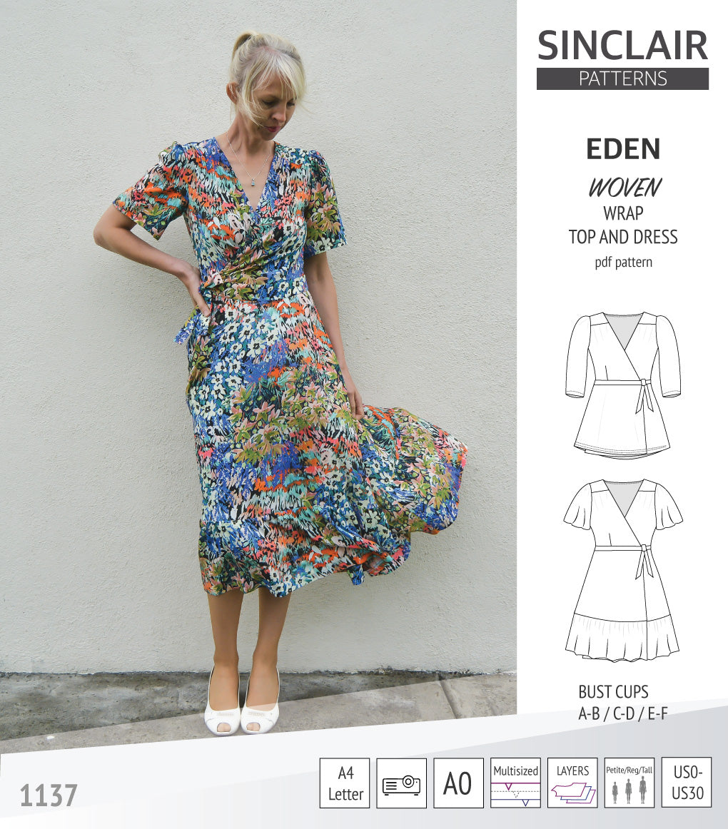 Eden true wrap dress and top for woven fabrics (PDF) – Sinclair Patterns Eden true wrap dress and top for woven fabrics (PDF) – Sinclair Patterns