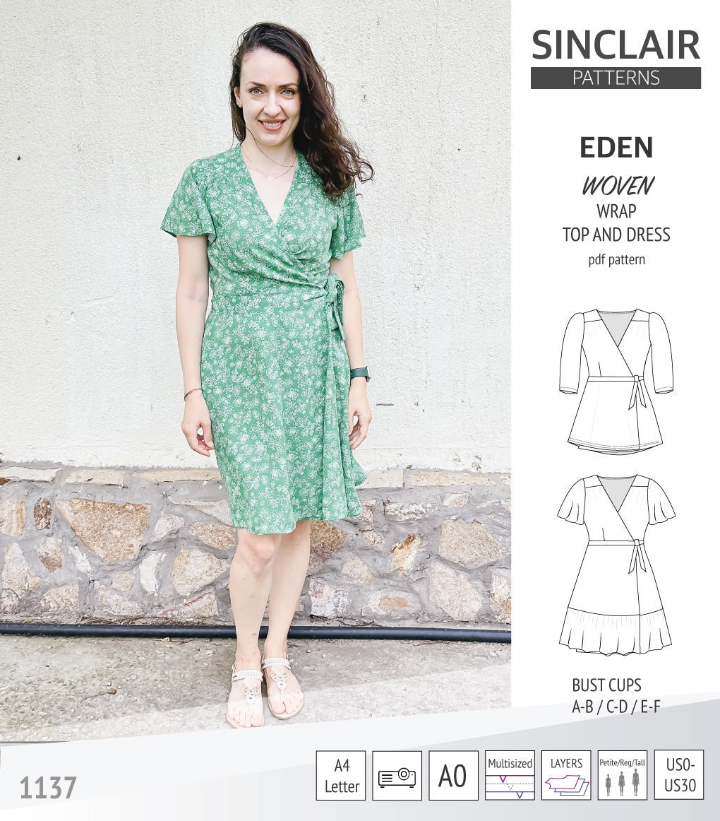 Eden true wrap dress and top for woven fabrics (PDF) – Sinclair Patterns Eden true wrap dress and top for woven fabrics (PDF) – Sinclair Patterns