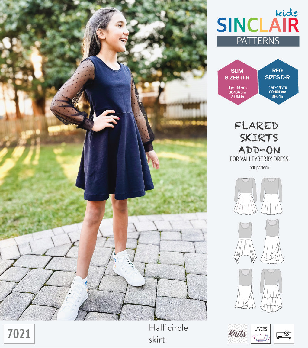 ADD-ON Flared skirts add-on pack for Valleyberry dress for children (PDF) ADD-ON Flared skirts add-on pack for Valleyberry dress for children (PDF)