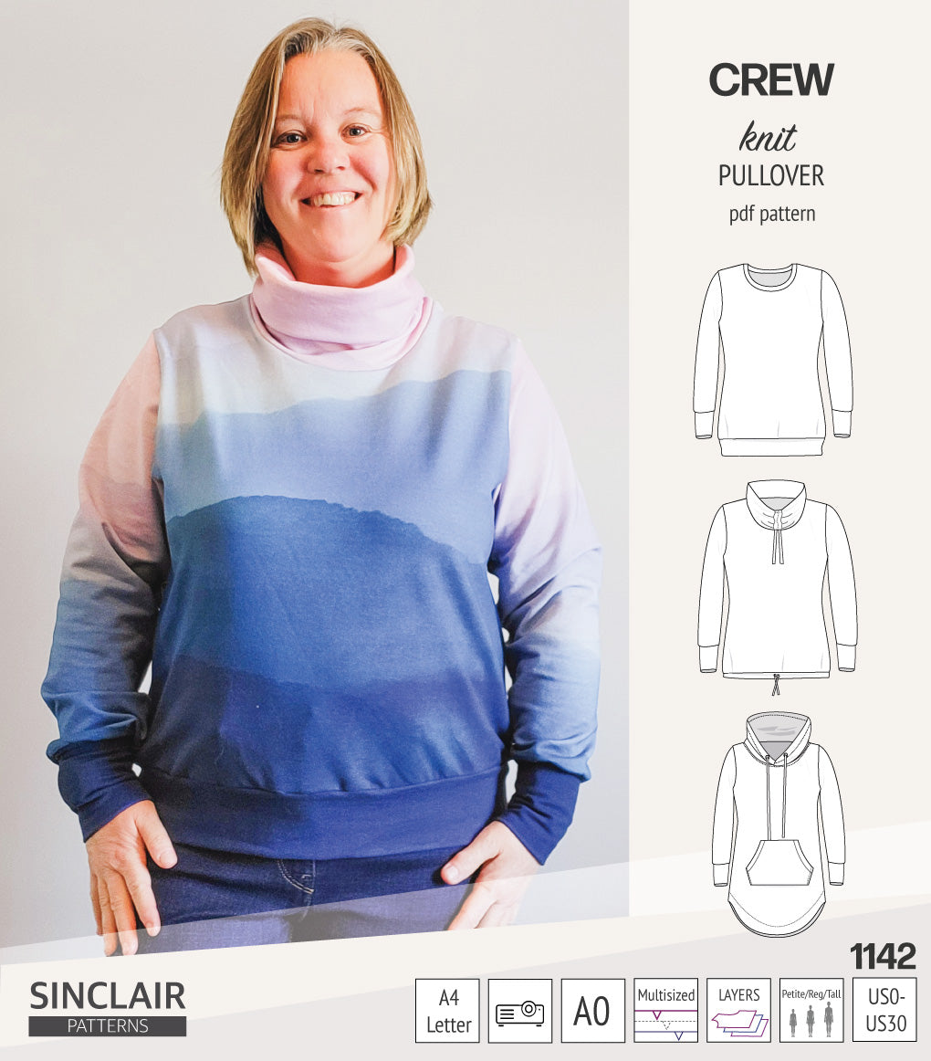 Crew pullover and hoodie (PDF sewing pattern) – Sinclair Patterns