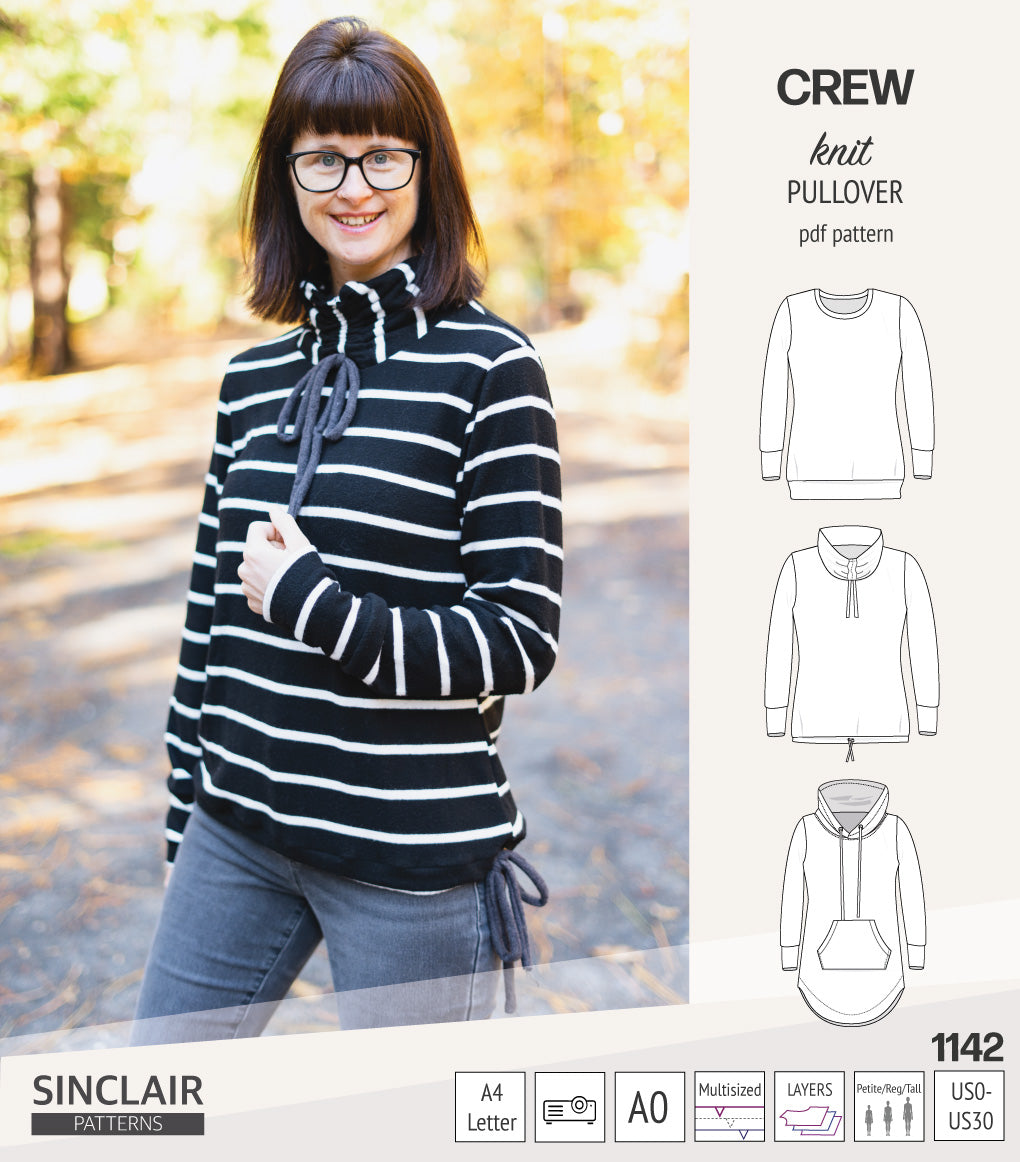 Crew pullover and hoodie (PDF sewing pattern) – Sinclair Patterns