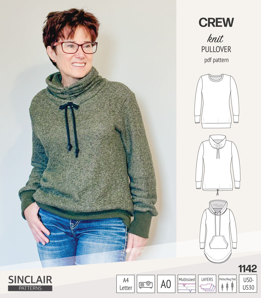 Sinclair Tuva Pattern Crew pullover and hoodie (PDF sewing pattern) – Sinclair Patterns