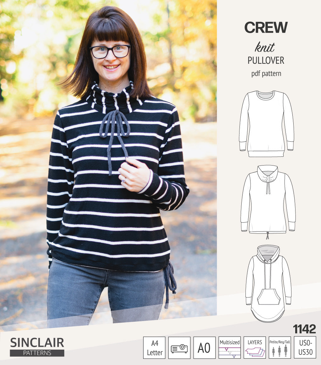 Crew pullover and hoodie (PDF sewing pattern) – Sinclair Patterns