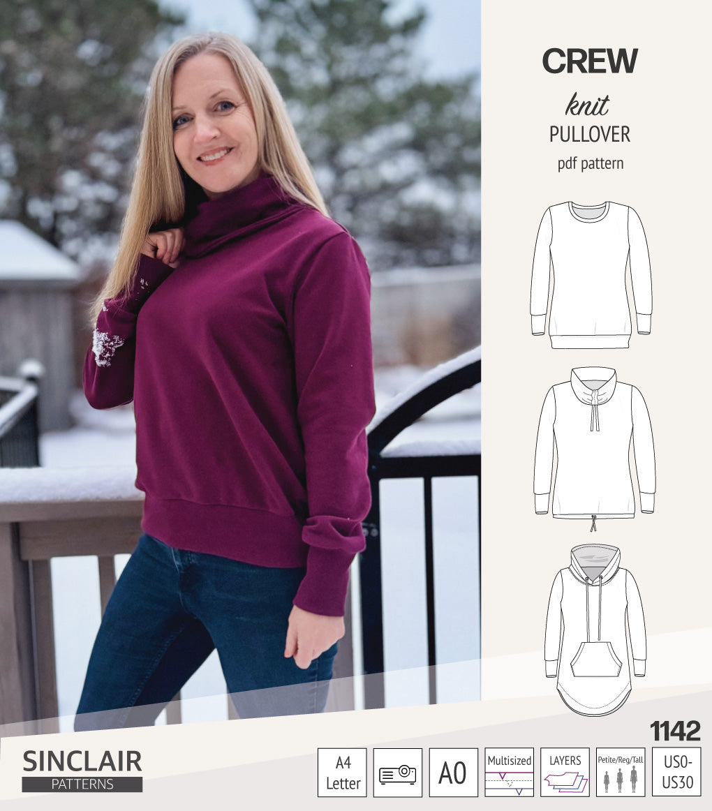 Crew pullover and hoodie (PDF sewing pattern) – Sinclair