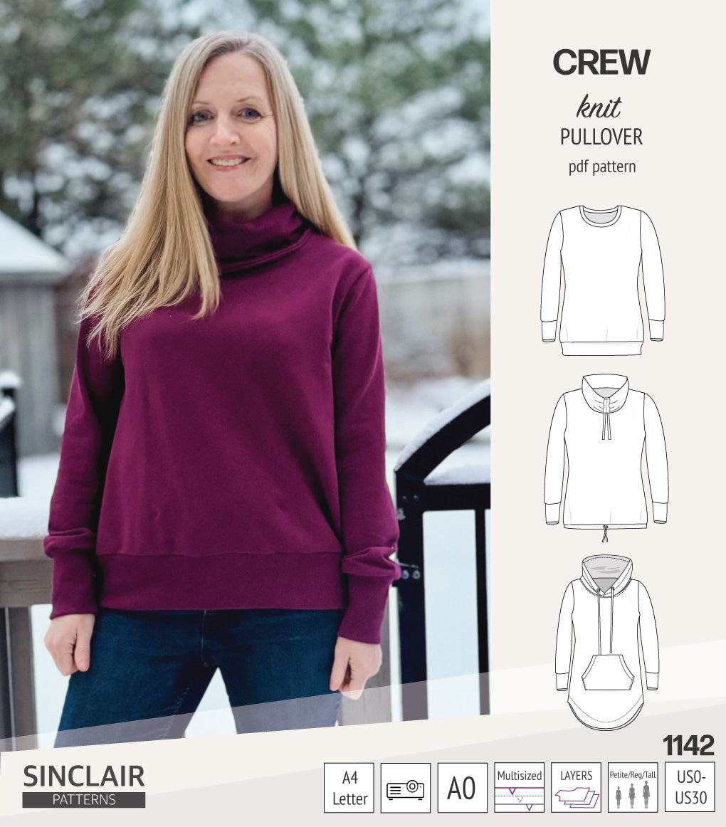 Crew pullover and hoodie (PDF sewing pattern) – Sinclair Patterns