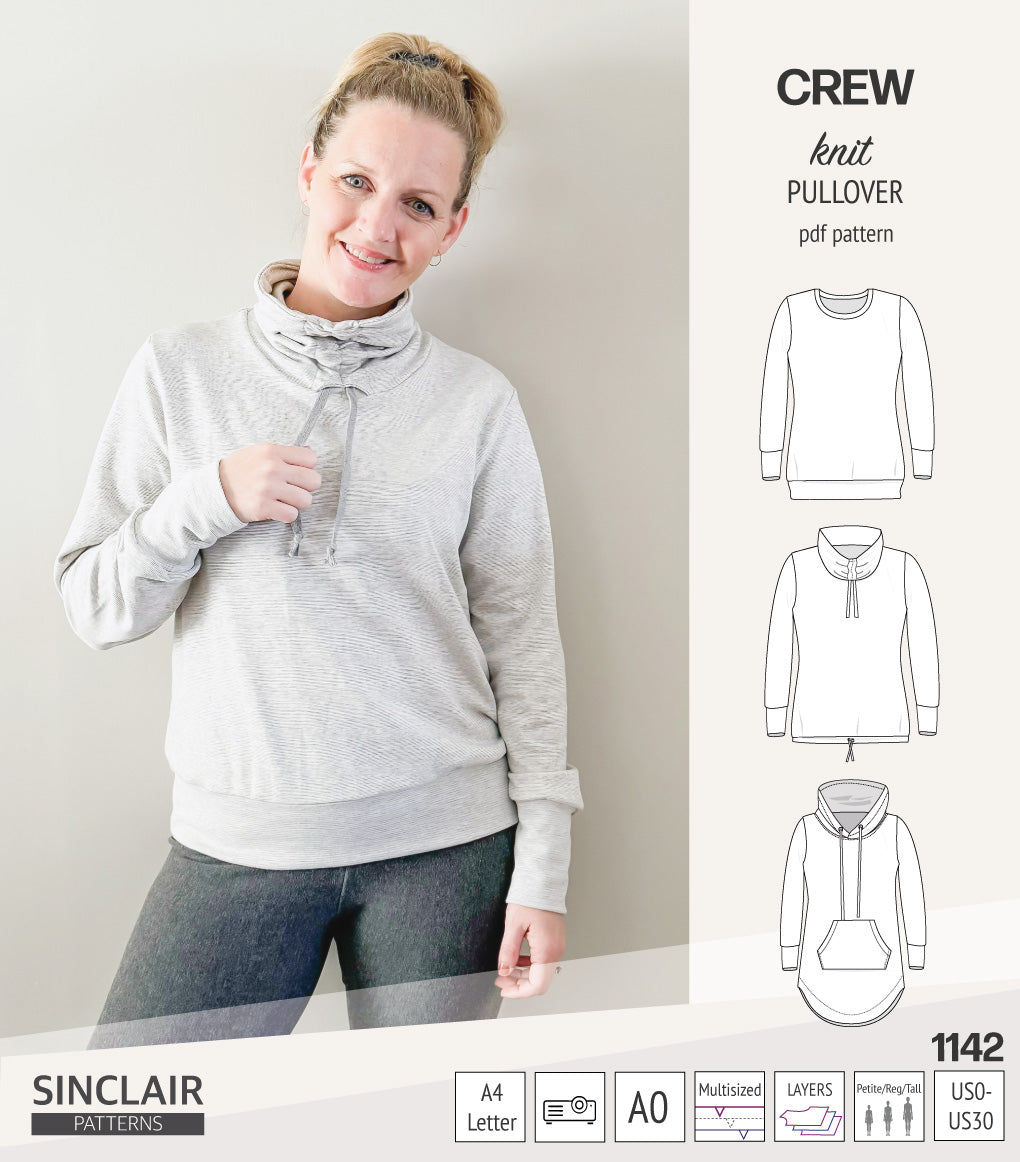 Crew pullover and hoodie (PDF sewing pattern) – Sinclair Patterns