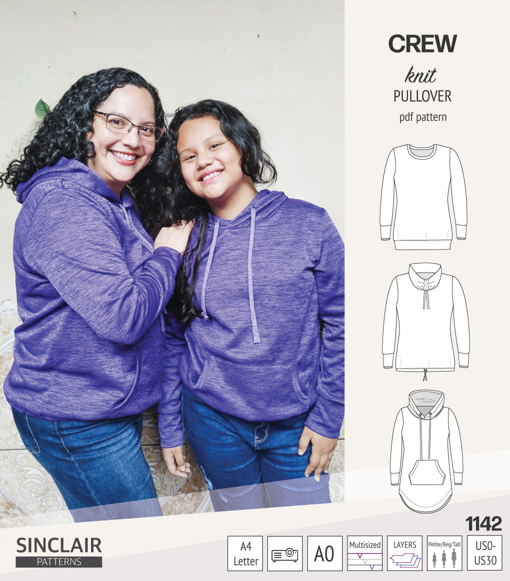 Crew pullover and hoodie (PDF sewing pattern) – Sinclair Patterns