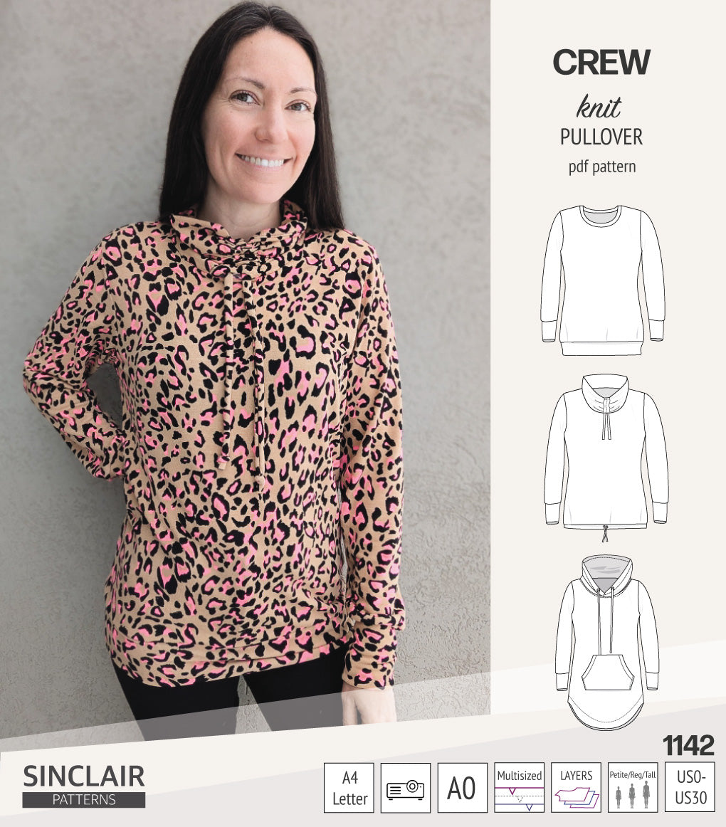 Crew pullover and hoodie (PDF sewing pattern) – Sinclair Patterns