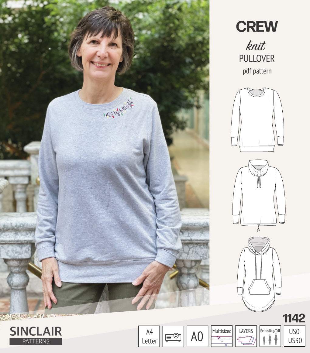 Crew pullover and hoodie (PDF sewing pattern) – Sinclair Patterns