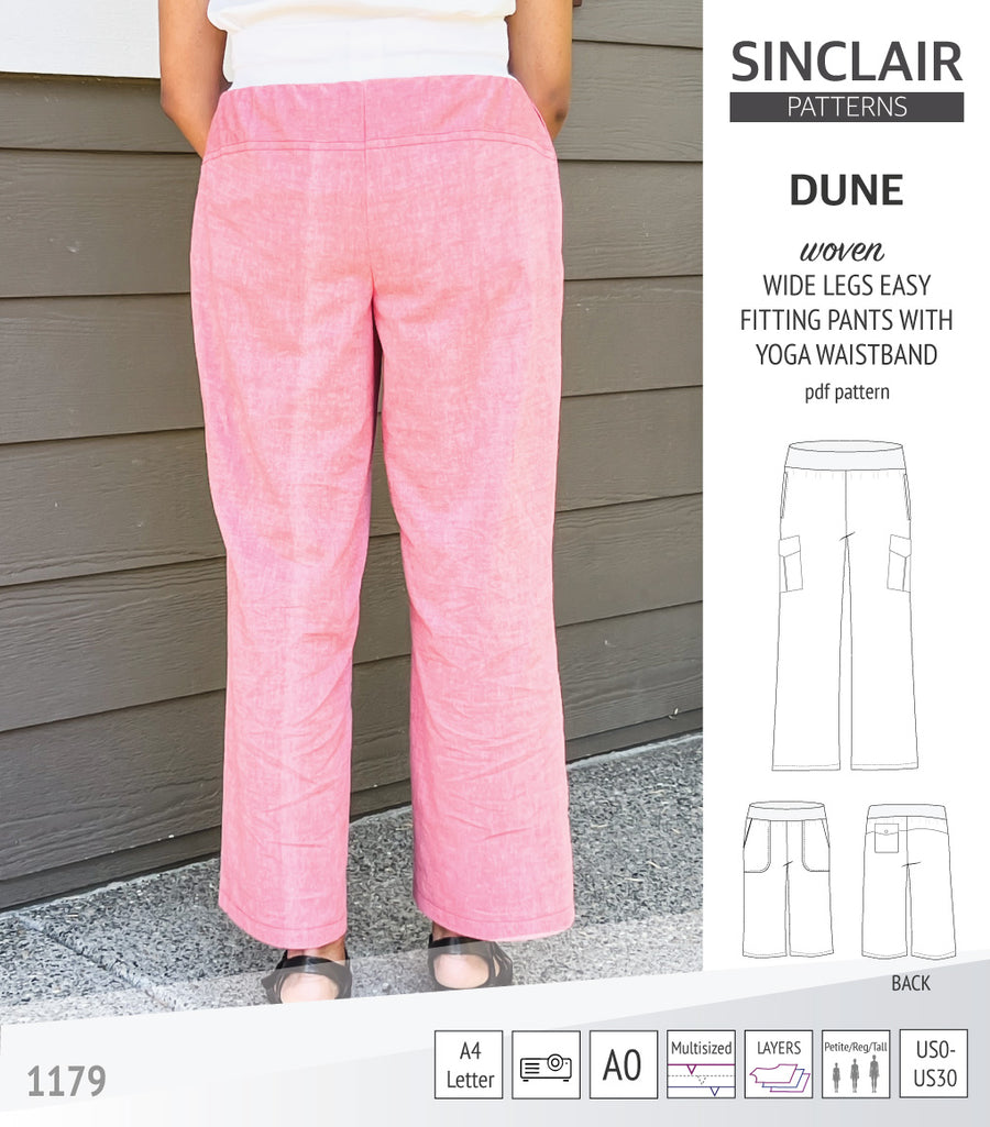 Copy Pattern Rom Pants Dune wide leg woven pants with yoga waistband (pdf sewing pattern ...