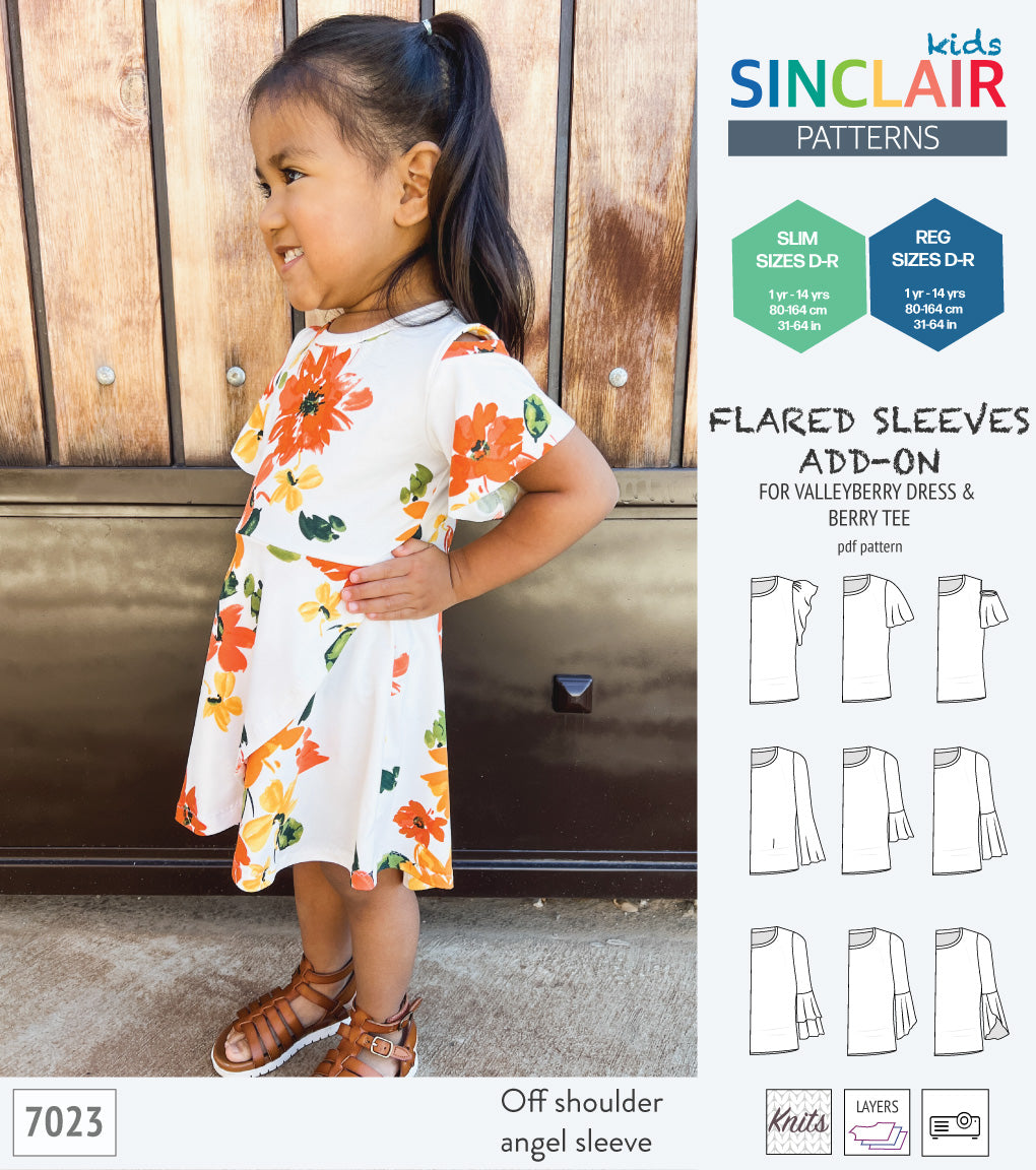 ADD-ON Flared Sleeves ADD-ON pack for Valleyberry dress and Berry tee other compatible patterns for children (PDF) ADD-ON Flared Sleeves ADD-ON pack for Valleyberry dress and Berry tee other compatible patterns for children (PDF)