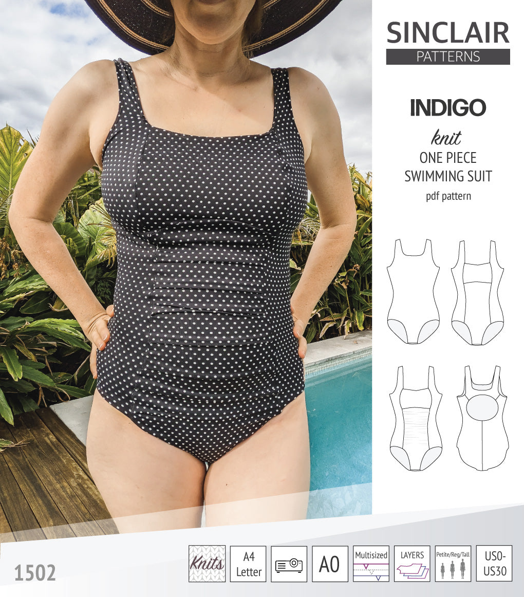 claneFLARE DESIGN SEPARATE SWIMWEAR サイズ1 Indigo one piece swimming suit with a keyhole back and