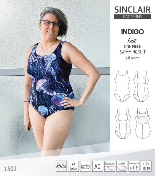 Women's One Piece Swimsuit Sewing Pattern, Ladies Downloadable