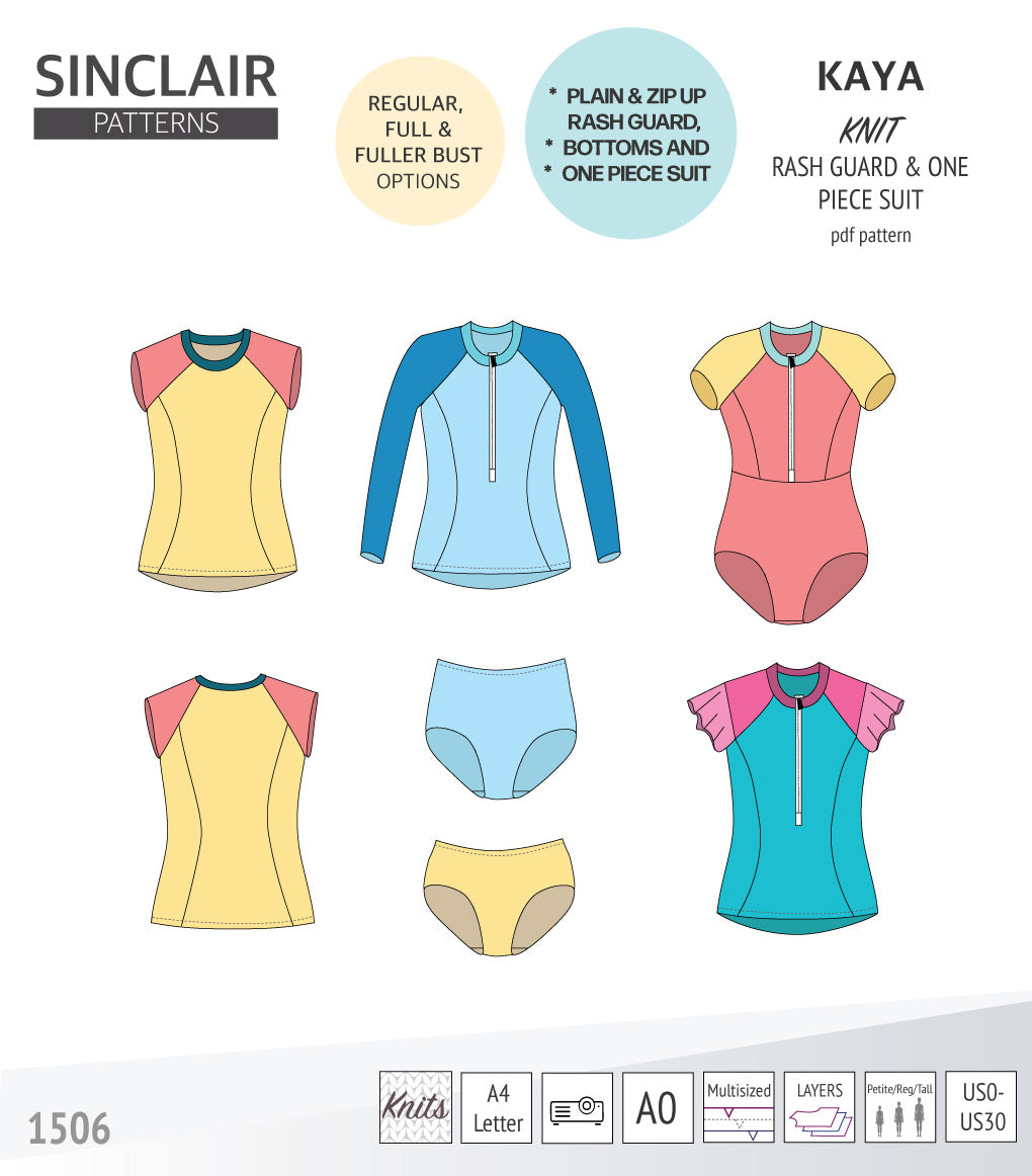 Kaya raglan rash guard, swim bottoms and a one piece suit (PDF ...