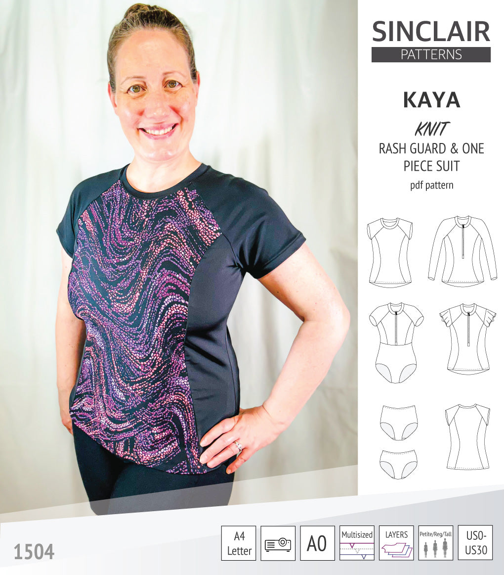 Sewing Pattern Rashie Kaya raglan rash guard, swim bottoms and a one piece suit (PDF ...
