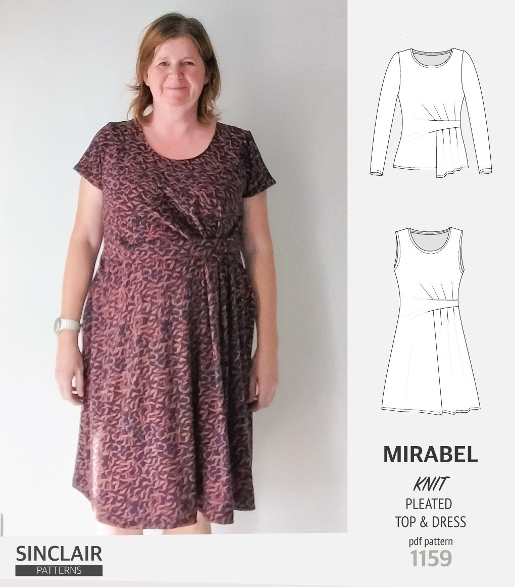 Mirabel side pleated knit top and dress (PDF) Mirabel side pleated knit top and dress (PDF)