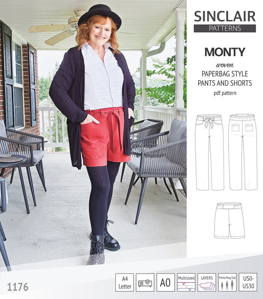 Monty paperbag waistline woven shorts and pants with ties (pdf