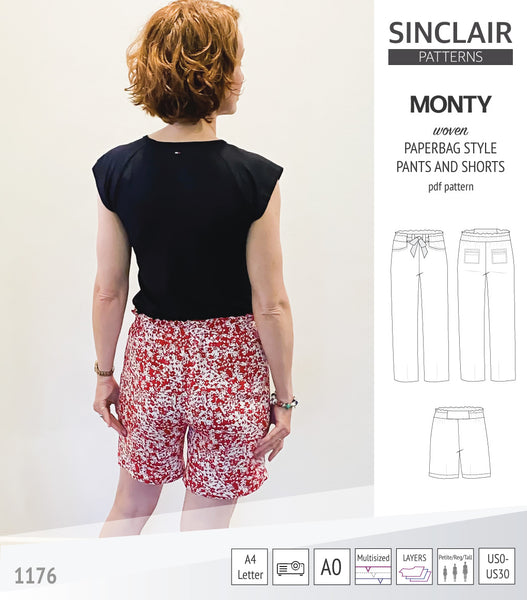 Warning mixture Idol Monty paperbag waistline woven shorts and pants with ties (pdf sewing  pattern) - Sinclair Patterns