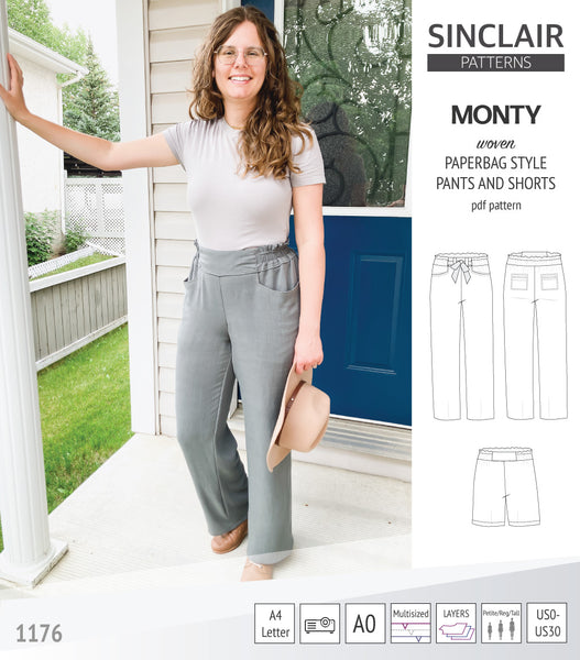 Monty paperbag waistline woven shorts and pants with ties (pdf sewing ...