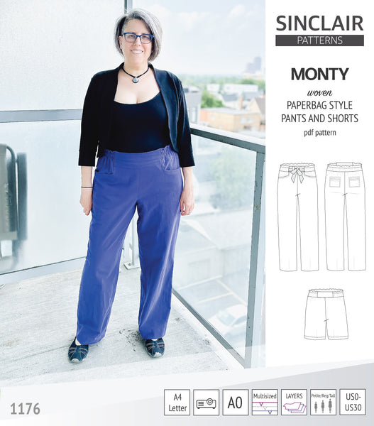Monty paperbag waistline woven shorts and pants with ties (pdf sewing  pattern) - Sinclair Patterns