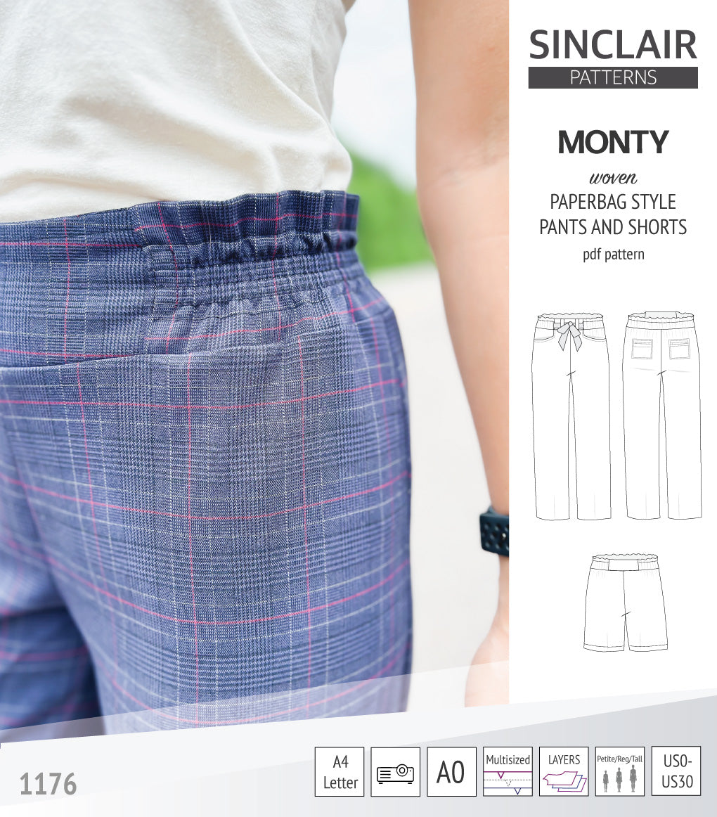 Monty paperbag waistline woven shorts and pants with ties (pdf