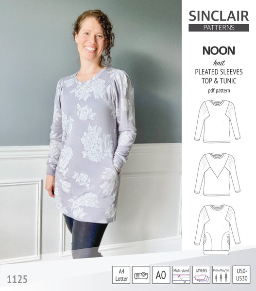 Noon pleated sleeves knit top and tunic (PDF sewing pattern) - Sinclair  Patterns