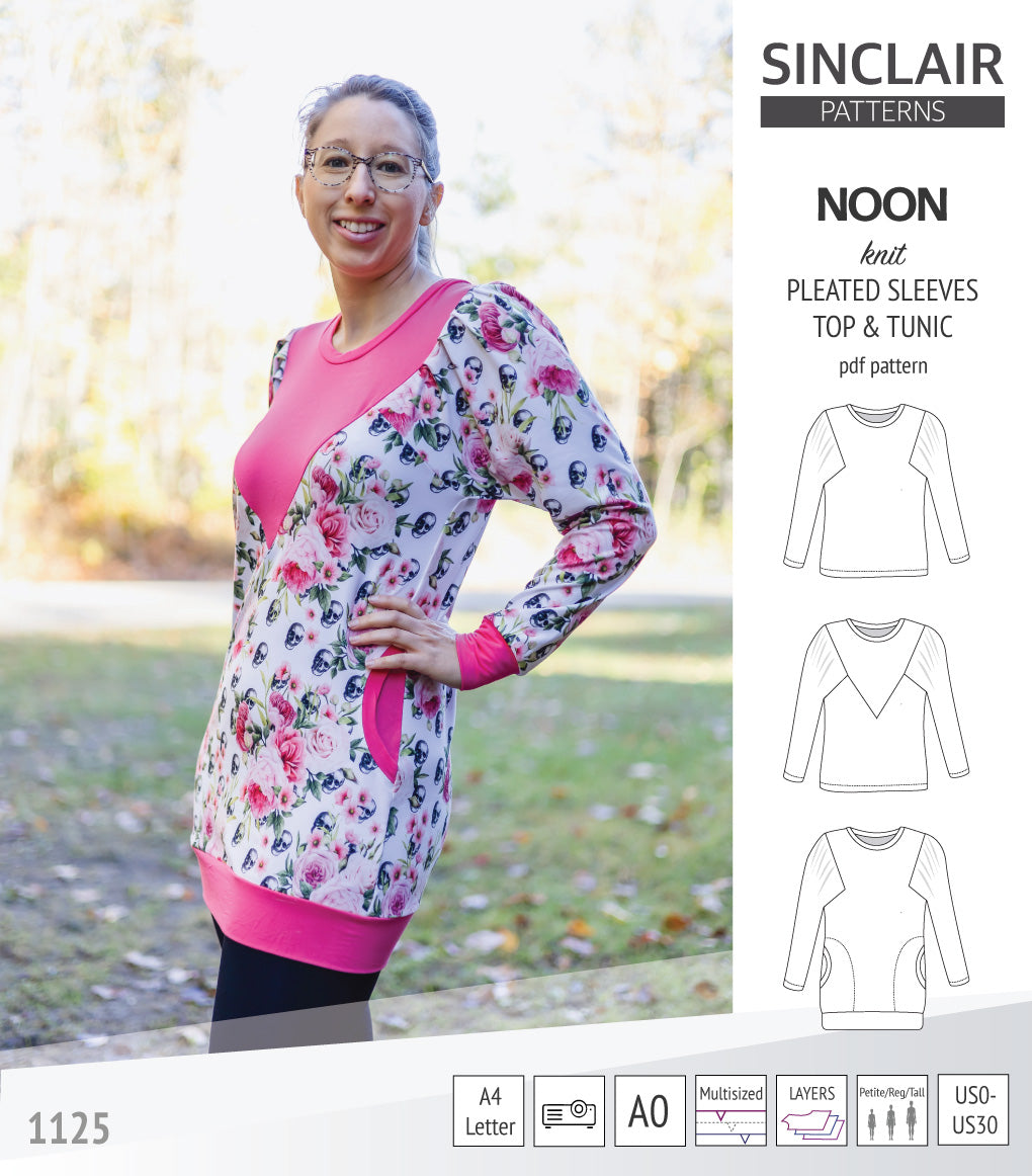 Sinclair Tuva Pattern Noon pleated sleeves knit top and tunic (PDF sewing pattern) – Sinclair ...