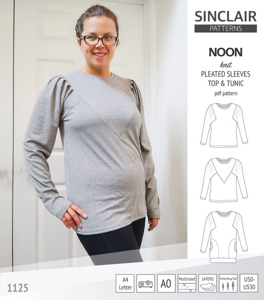 Noon pleated sleeves knit top and tunic (PDF sewing pattern) - Sinclair ...