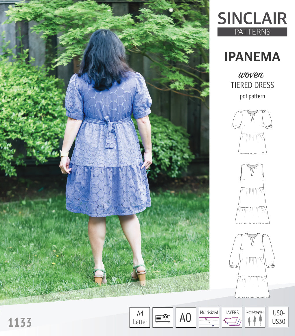 Ipanema tiered woven top and dress with a placket (PDF) Sinclair Patterns Ipanema tiered woven top and dress with a placket (PDF) Sinclair Patterns