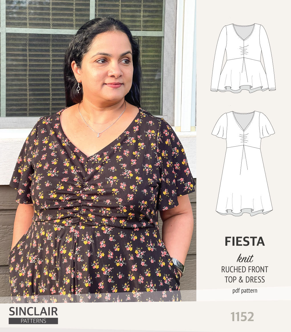 Fiesta ruched bust knit top and dress (PDF) – Sinclair Patterns
