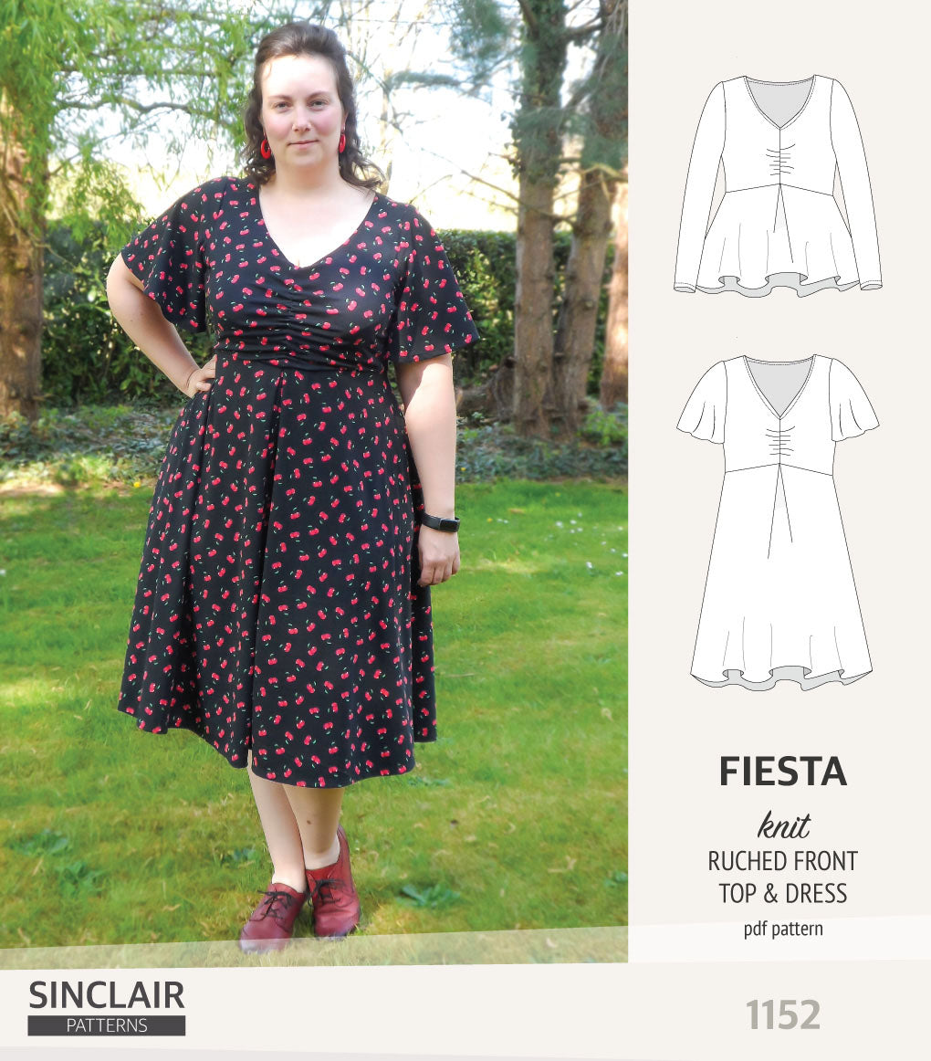 Fiesta ruched bust knit top and dress (PDF) – Sinclair Patterns