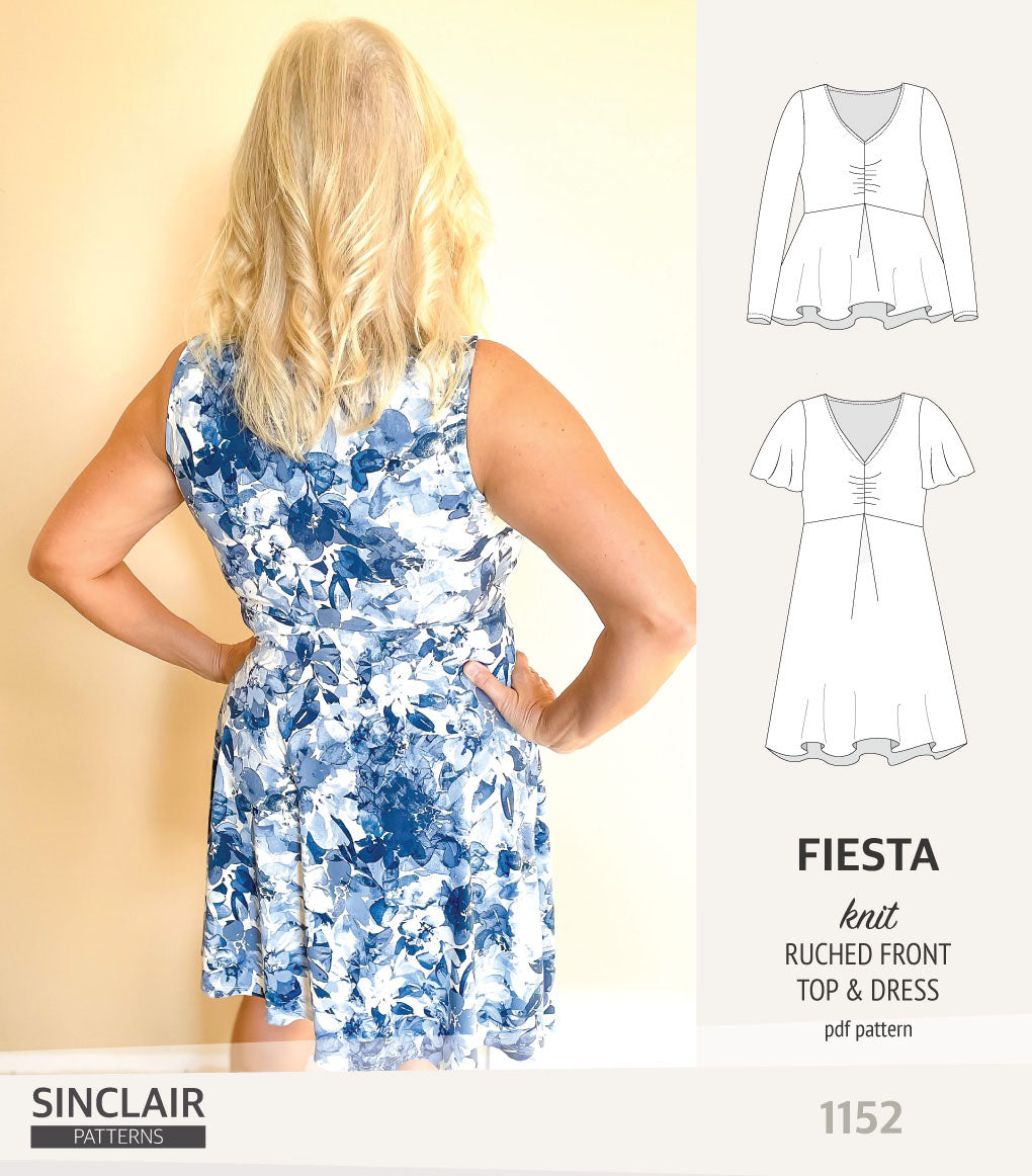 ruched bust dress pattern Rosetta Ruched Bust Dress Sewing Pattern: Shirred Back, US Sizes 2-20 (PDF Download)